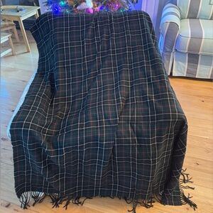 100% Wool Plaid Throw Blanket